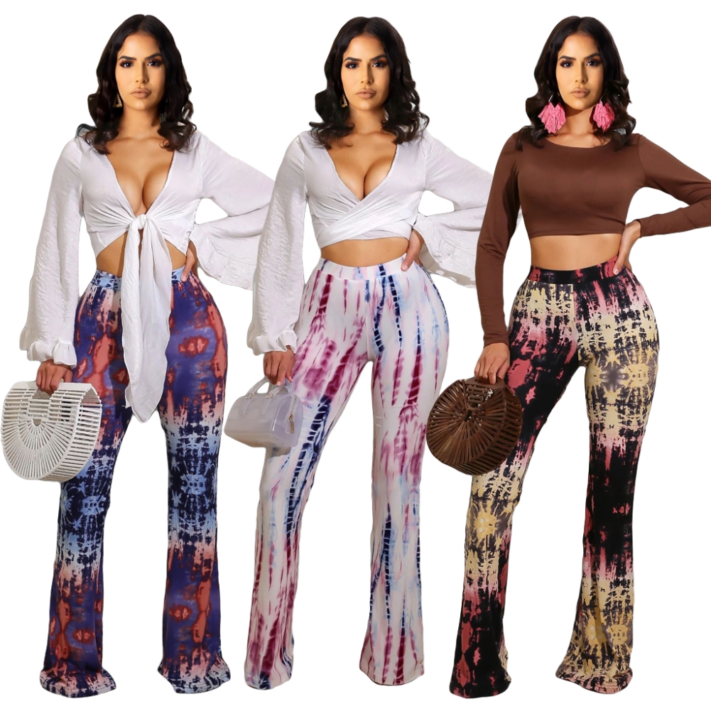Sexy Tie Dye High Waist Trousers