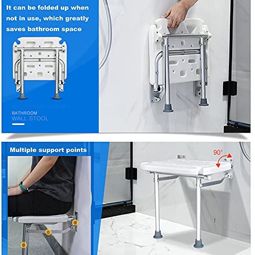 Shower Seat,Bathroom Flip-up Shower Chair Bathtub Safety Stool