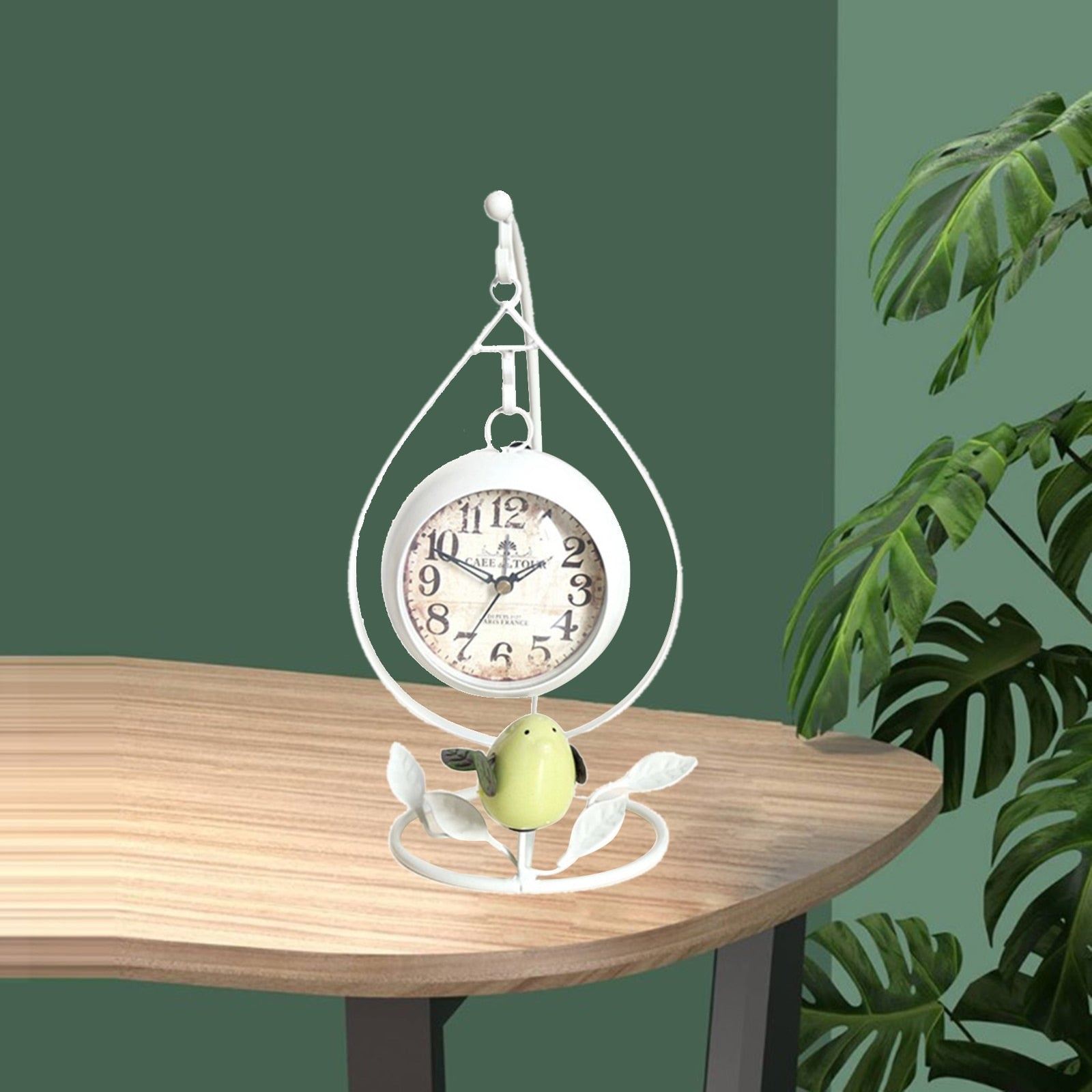 Decorative Desk and Shelf Clock Mantel Clock Non-Ticking Metal Framed Battery Operated