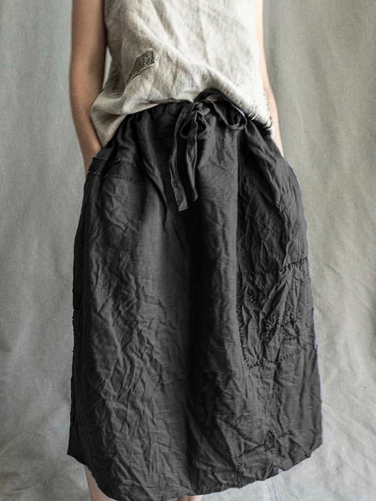 Women  Solid  Loose Casual Dresses