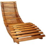 cucunu Chaise Lounge Outdoor in Weatherproof Acacia Wood for Patio, Pool or Spa I Rocking Sun Lounger Chair for Sunbathing I Patio Lounge Chair