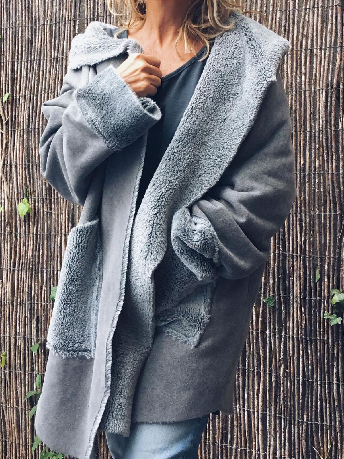 Plus Size Casual Long Sleeve Pockets Outerwear