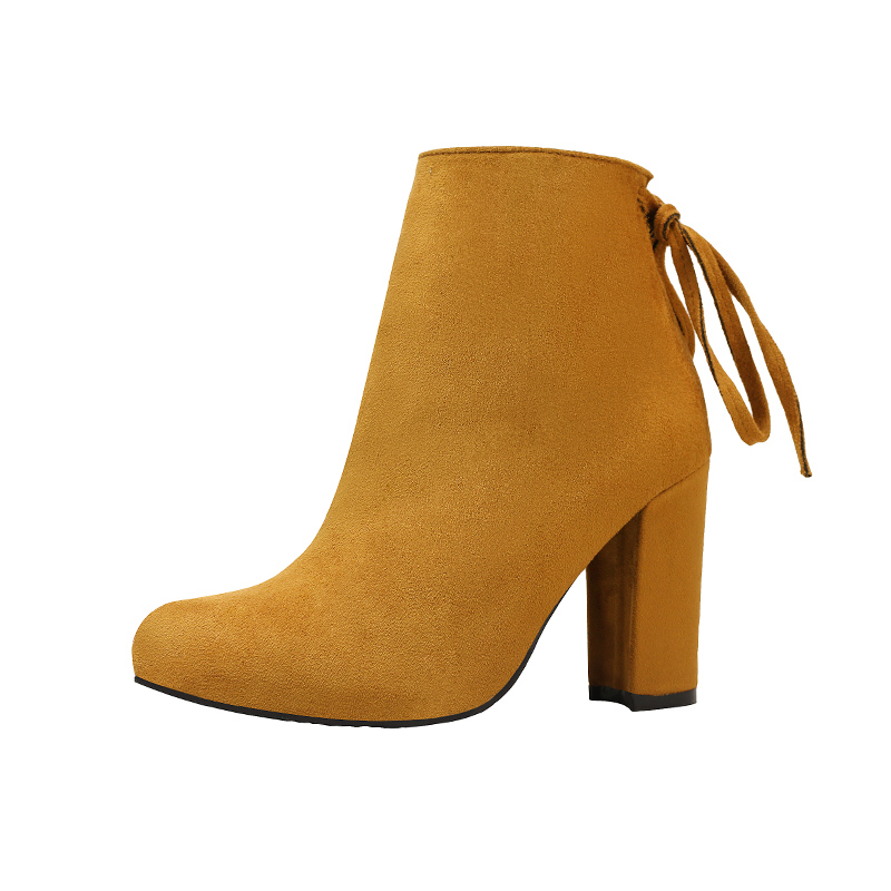 9CM Thick High Heel Suede Fringed Sexy Wedding Party Booties