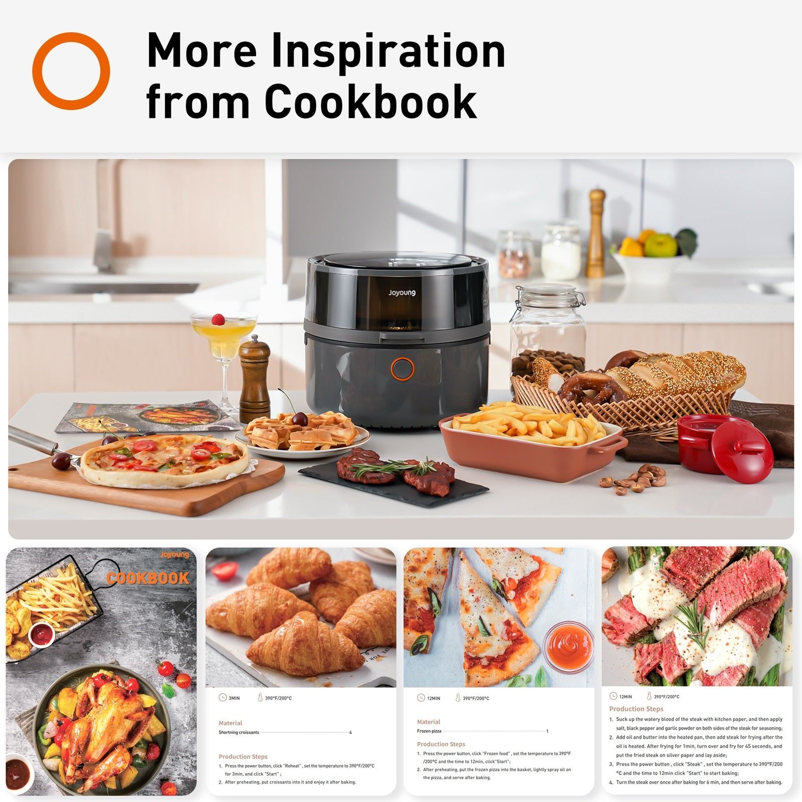 OYOUNG Air Fryer 10 in 1 Digital Air Fryer Oven 5.8 QT Air Fryer Toaster Oven Oilless Cooker