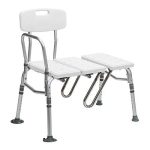Reversible Hospice Nursing Home Shower Bathtub Transfer Bench with Curtain