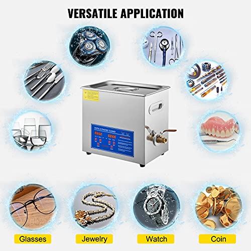 Professional Ultra Sonic Jewelry Cleaner, Stainless Steel Heated Cleaning