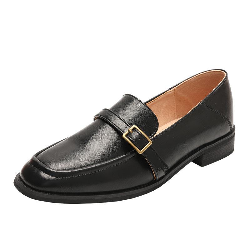 Casual PU Square Toe Low Heel Loafers