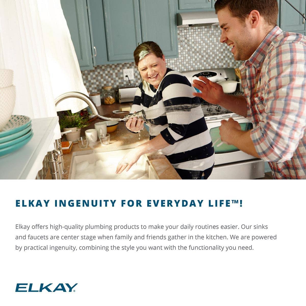 Elkay Crosstown Stainless Steel 30-1/2x22 x 18-1/2x22 x 10x22 Single Bowl Undermount Sink Kit EFRU281610TC