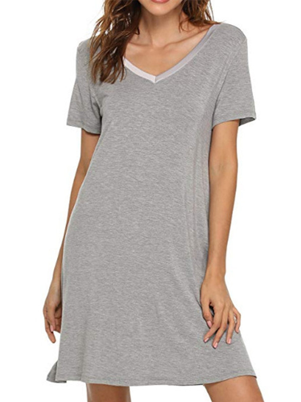 Simple & Basic Solid Short Sleeve Ballistic Nylon Dresses