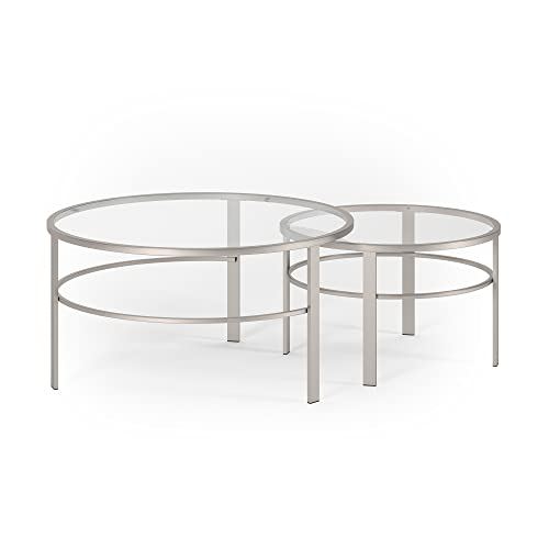Henn&Hart Coffee Table with Satin Nickel finish