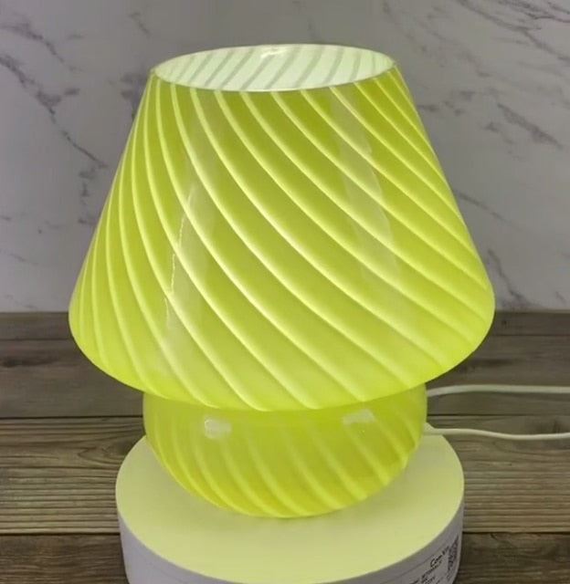 Glass Mushroom Table Lamp Living Room Bedroom Bedside Table Lamp