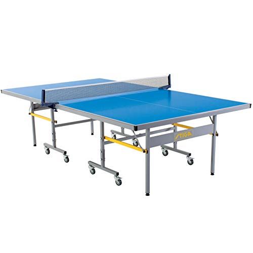 Waterproof Table Tennis Tables with Net, Post & Compact Storage for Indoor/Outdoor