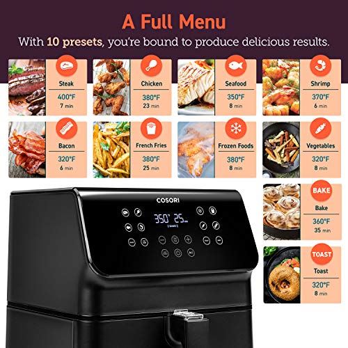 12-in-1 Large XL Air Fryer Oven with Upgrade Customizable 10 Presets