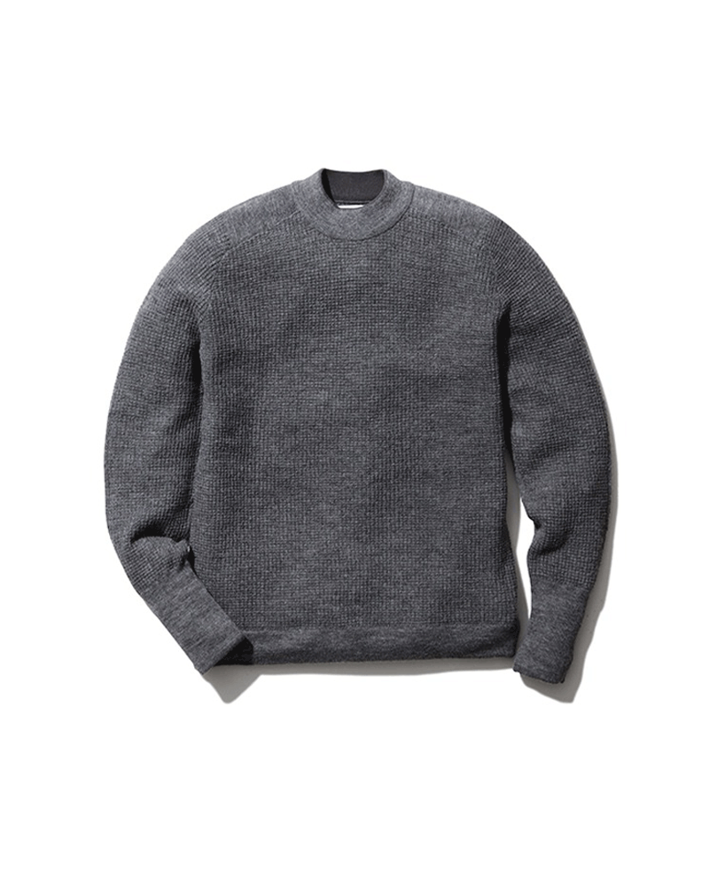 Inoue Brothers Waffle Mock Neck Sweater