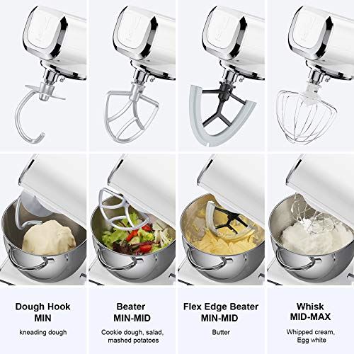 Electric Stand Mixer, UTALENT 6 Adjustable Speeds Automatic Tilt-Head