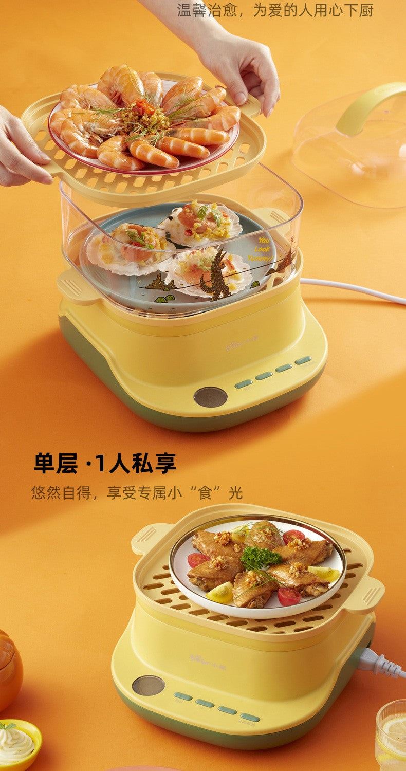 2 Layers Multifunction Electric Food Steamers 6L Food Steaming Cooking Pot