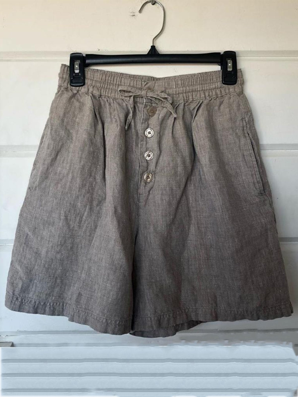 Plus Size Solid Casual Pockets Pants