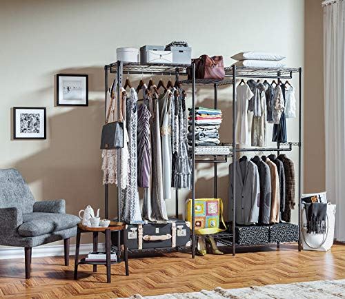 Upgrade 5 Tiers Wire Garment Rack with 74.4′′ L x 18′′ L x 72.4′′