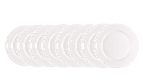 Pearl Dots Stoneware Dinnerware Set (56pc Set, White)