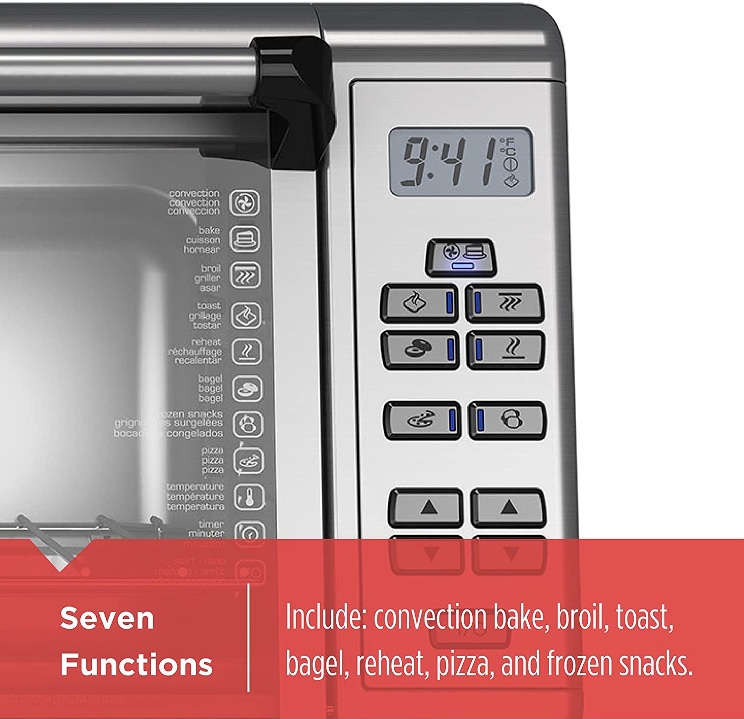 Black+Decker TO3290XSBD Toaster Oven, 8-Slice, Stainless Steel
