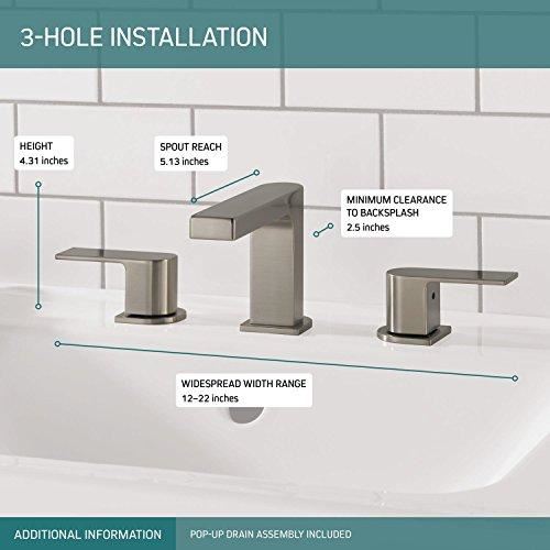 Bathroom Faucet Brushed Nickel, Bathroom Faucet 3 Hole, Bathroom Sink Faucet, Drain Assembly