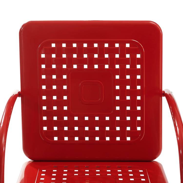 Crosley Bates Metal Patio Chair in Red (Set of 2) - CO1025-RE