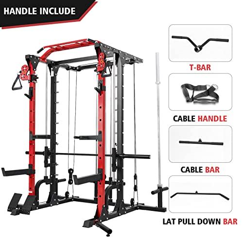 ER KANG Smith Machine, 2400LB Power Cage with Cable Crossover&LAT Pull Down System