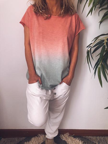 Casual Cotton-Blend O-Neck Shirts & Tops