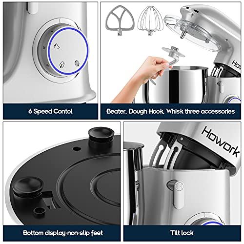 Electric Kitchen Mixer With Dough Hook, Beater & Egg Whisk, Dishwasher Safe