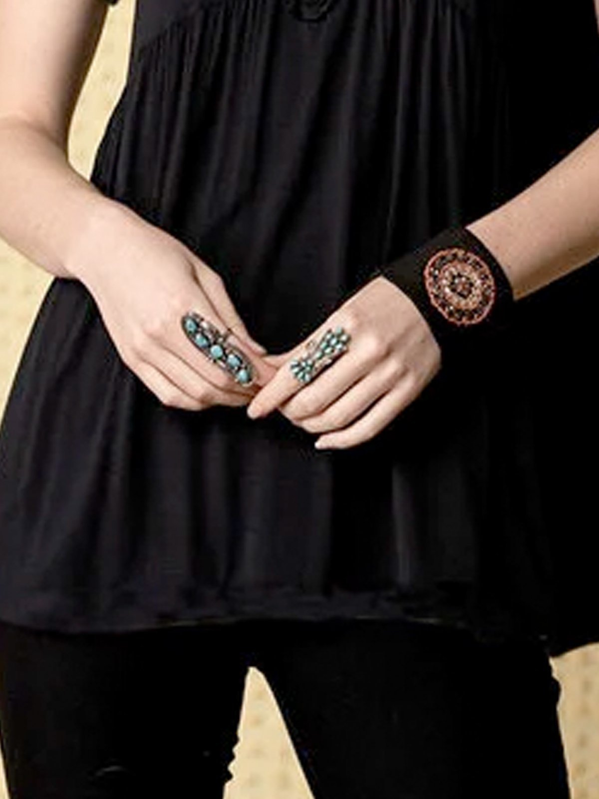 Black Floral Vintage Jersey Shift Shirts & Tops