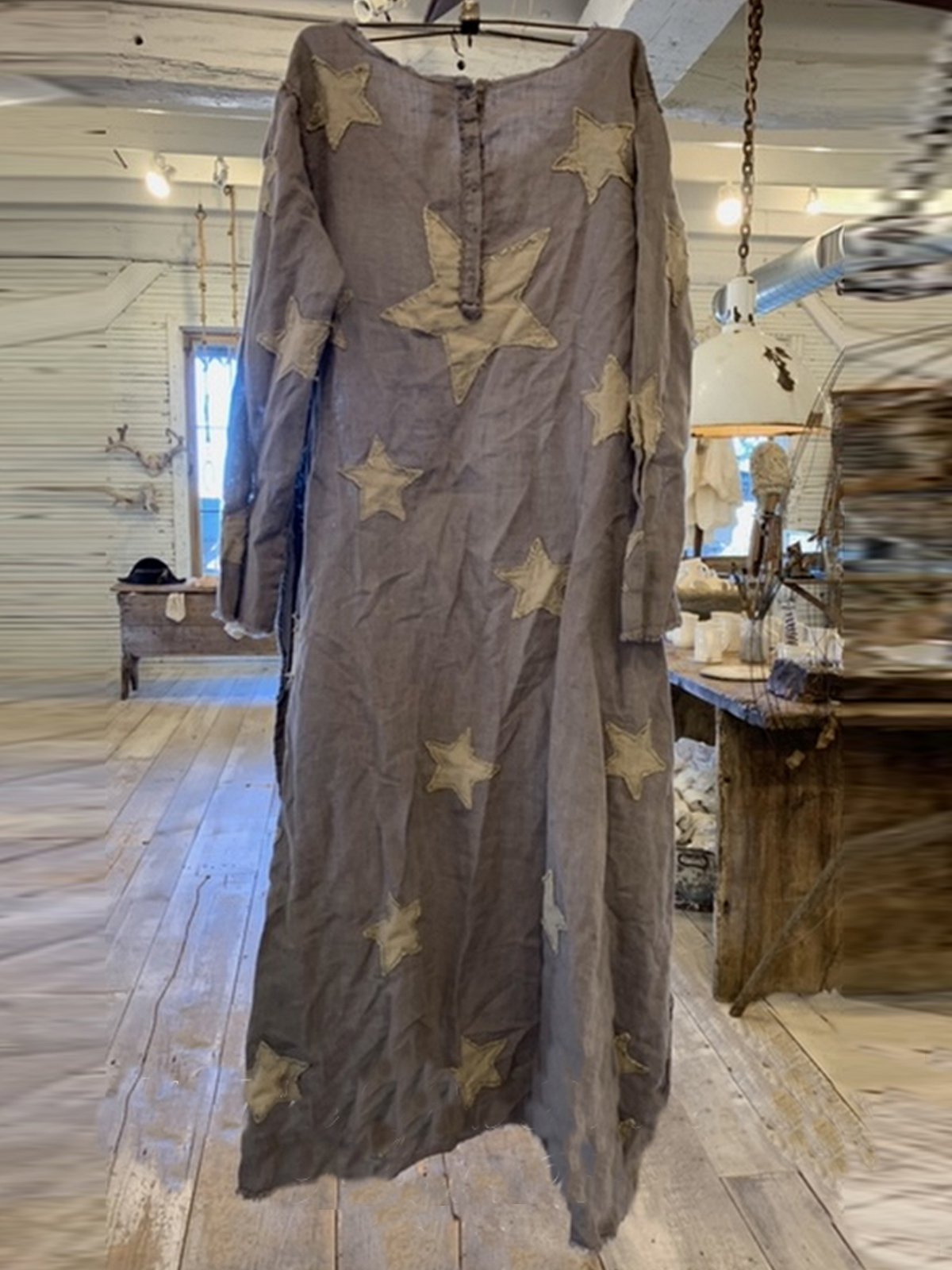 Cocoon Long Sleeve Pockets Star Dresses