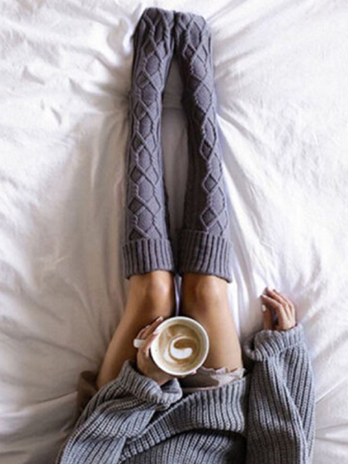 Casual Warm Plain Knee-Socks