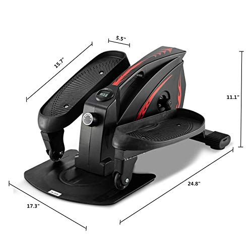 GREARDEN Under Desk Elliptical Machine, Mini Cycle Exercise Bike, Desk Elliptical Machine Trainer with Non-Slip Pedal- Black