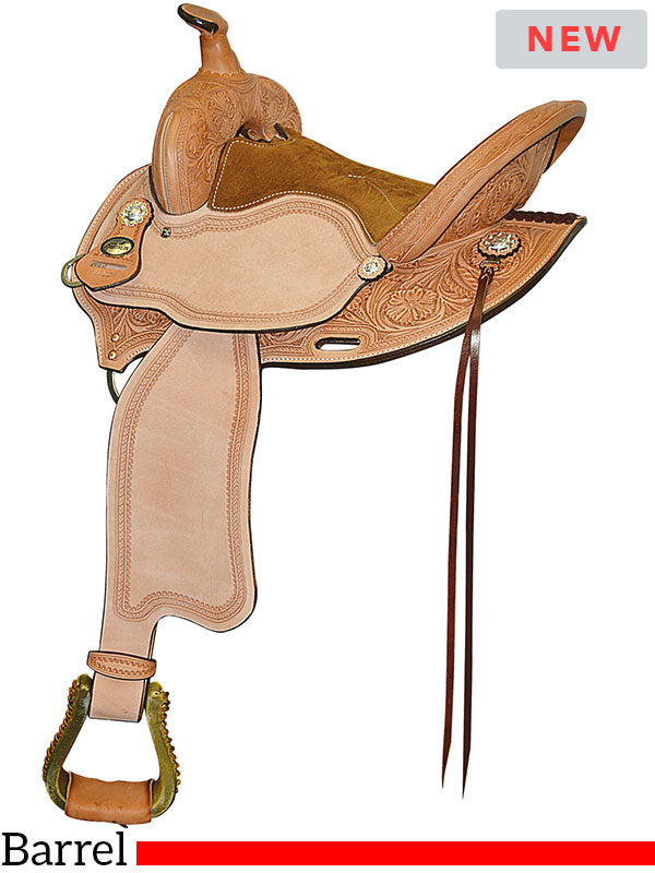 15  16  Fabtron Sunset Floral Tooled Barrel Racer 7724