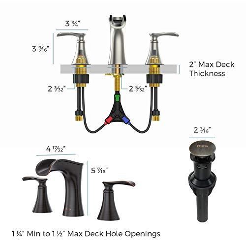 Jaida Waterfall Widespread Bathroom Sink Faucet, Tuscan Bronze