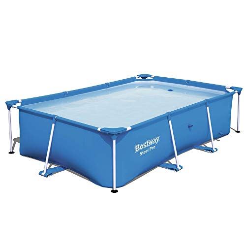 Bestway 56496E Steel Pro 8.5′ x 5.6′ x 2′ Rectangular Above Ground Swimming Pool with Rust-Resistant Steel Frame,