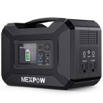 N E X P O W Portable Power Station, 296Wh 80000mAh Solar Generator 110V/300W