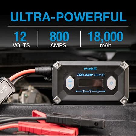 12V 9.0L Battery Jump Starter with 18,000 mAh Power Bank