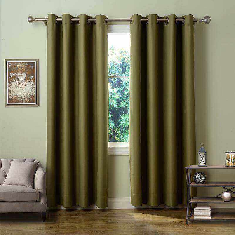 CUSTOM EDOARDO Olive Green Indoor Blackout Curtain