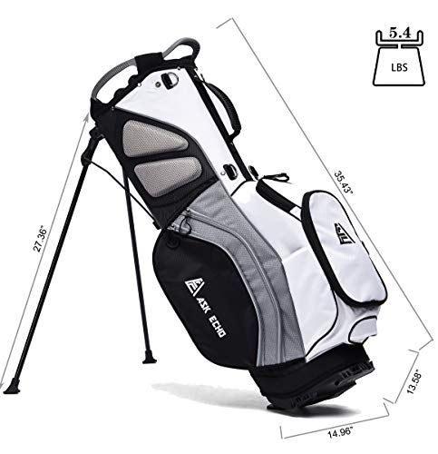 ASK ECHO Lightweight Golf Stand Bag with 14 Way Full Length Dividers