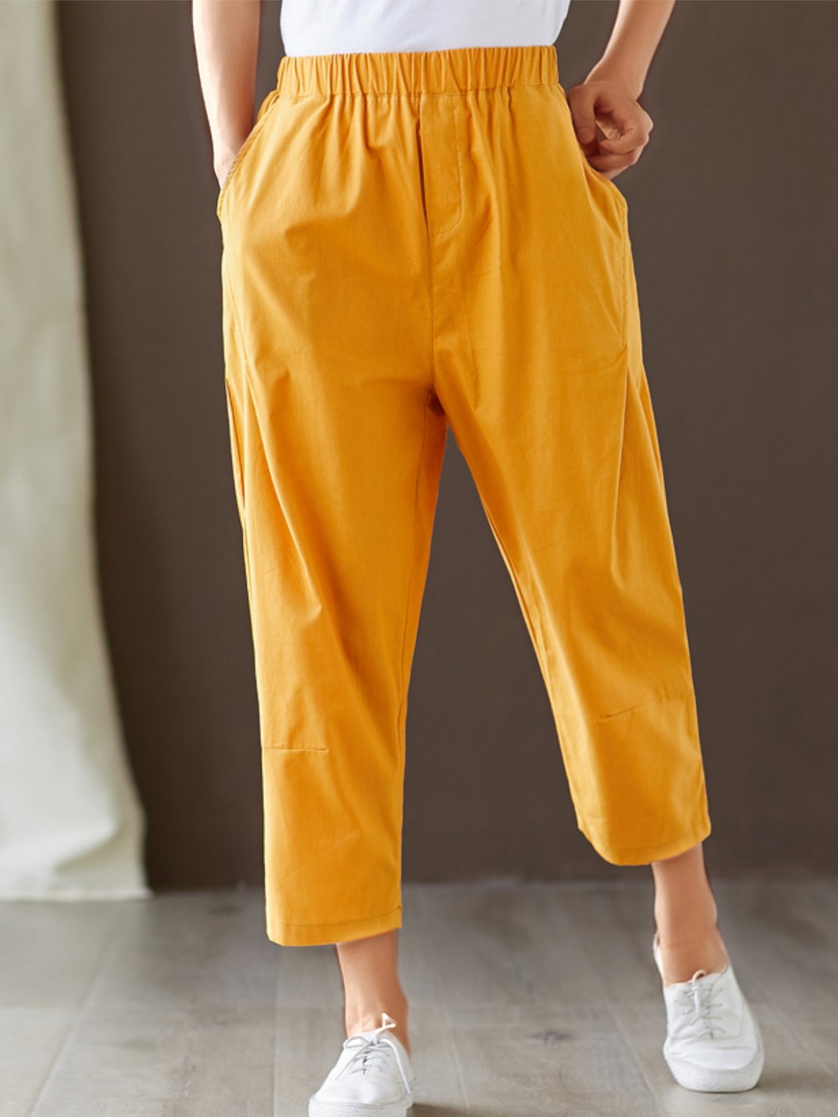 Plus Size Women Plain Casual Pants