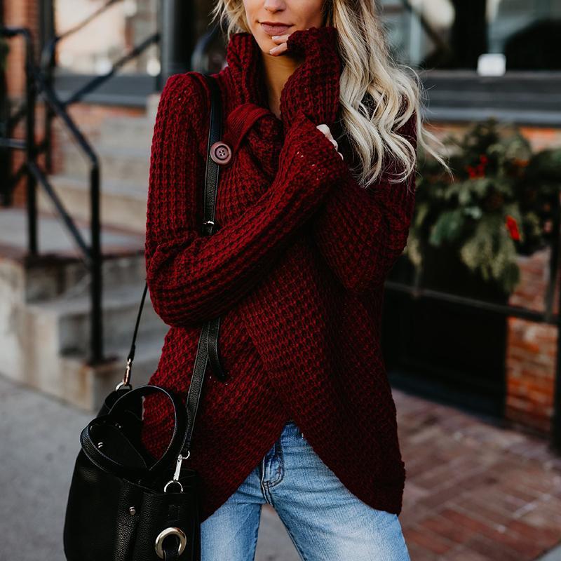 Fashion Round Neck Split Sweater