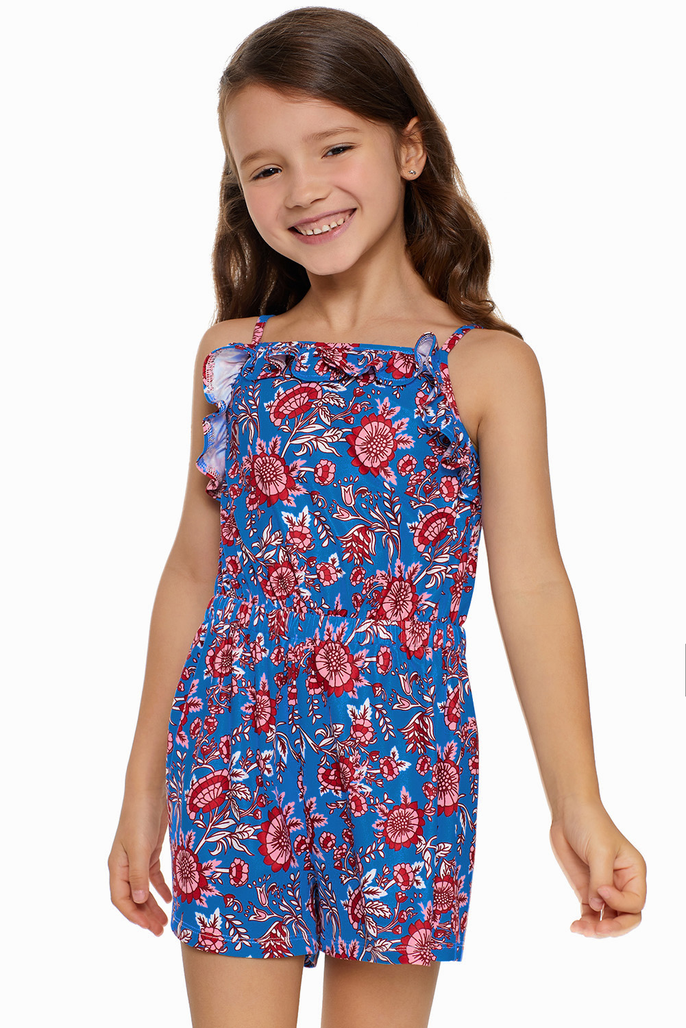 Blue Girls’ Sleeveless Romper