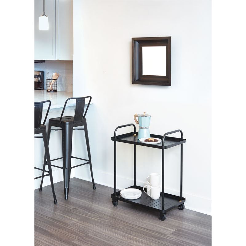 iDesign Arlo Cart in Matte Black and Brass