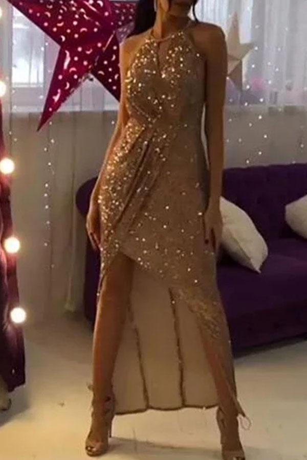 Casual Halter Asymmetric Sleeveless Bodycon Dresses