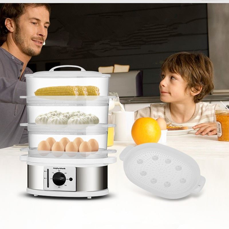 Electric Steamer Transparent Steamer Three-layer Electric Pot Steamer Cooker Warmer Food