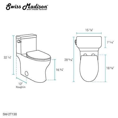 Classe Two-Piece Elongated Left Side Flush Handle Toilet 1.28 gpf