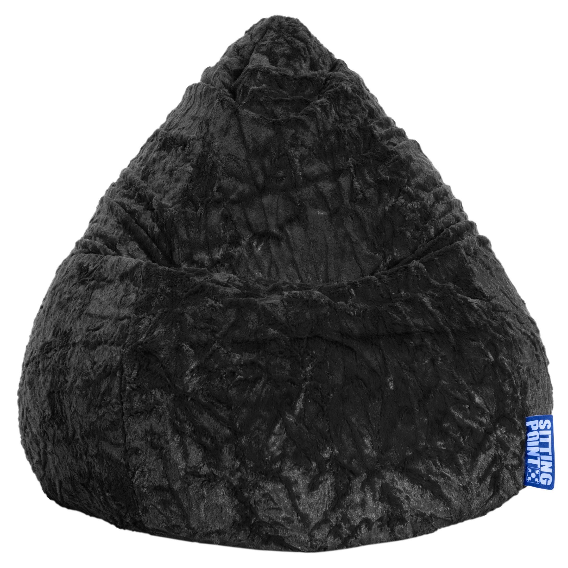 Gouchee Home Fluffy Collection Contemporary Oversized Faux Fur Upholstered Bean Bag Chair, Pink