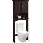 Bathroom Organizer with Adjustable Shelf & Double Doors for Toilet, Home Space Saver