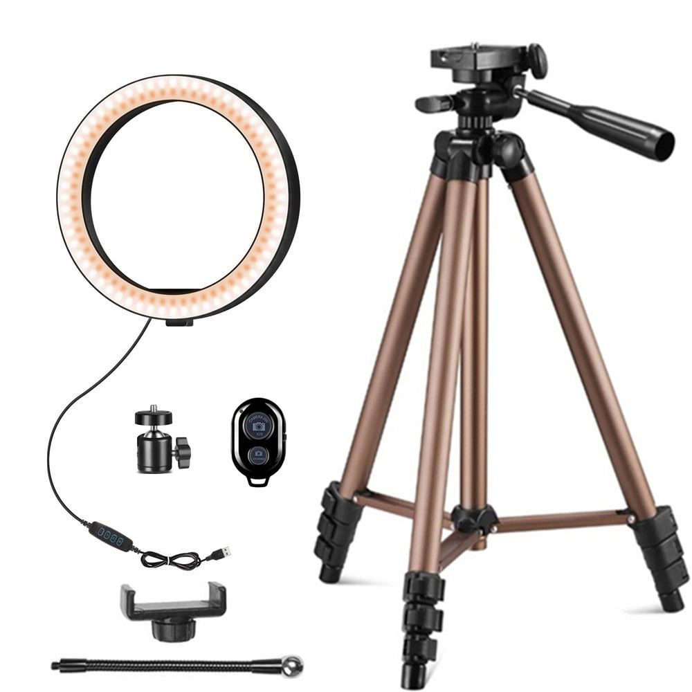 Ring Light With Tripod With Lamp Ring Led Selfie Ring Light 1.3m 130cm Tripod Photographic